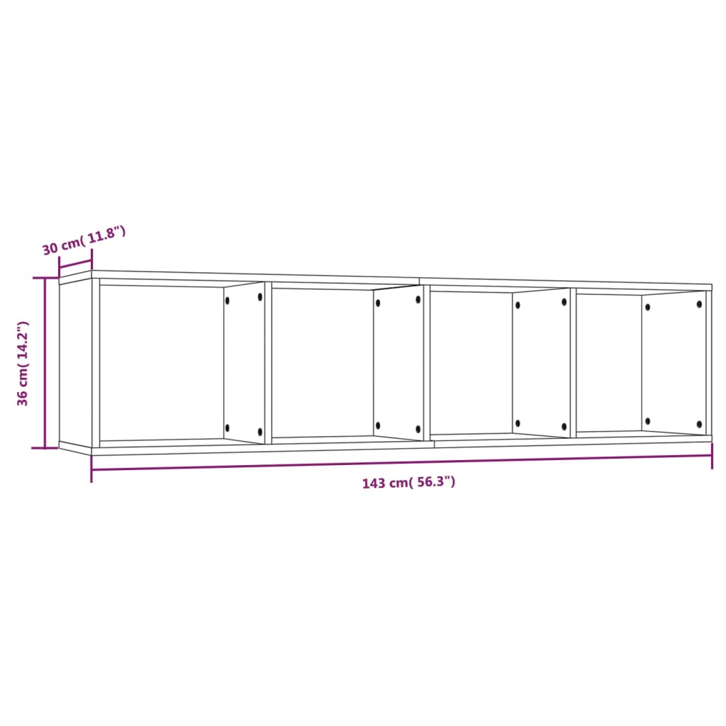 Book Cabinet/TV Cabinet Smoked Oak 143x30x36cm Engineered Wood