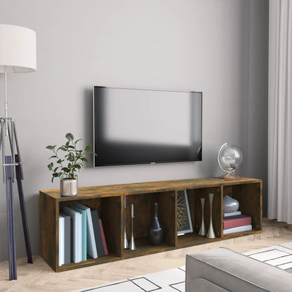 Book Cabinet/TV Cabinet Smoked Oak 143x30x36cm Engineered Wood