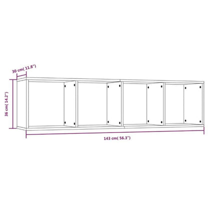 Book Cabinet/TV Cabinet Grey Sonoma 143x30x36cm Engineered Wood