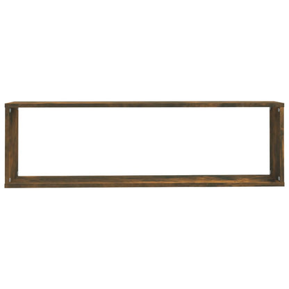 Wall Cube Shelves 2 pcs Smoked Oak 100x15x30 cm Engineered Wood