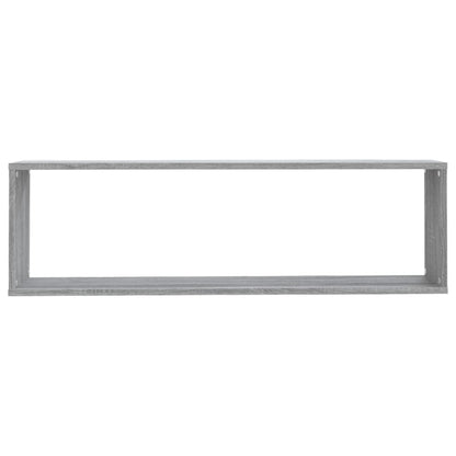 Wall Cube Shelves 2 pcs Grey Sonoma 100x15x30 cm Engineered Wood