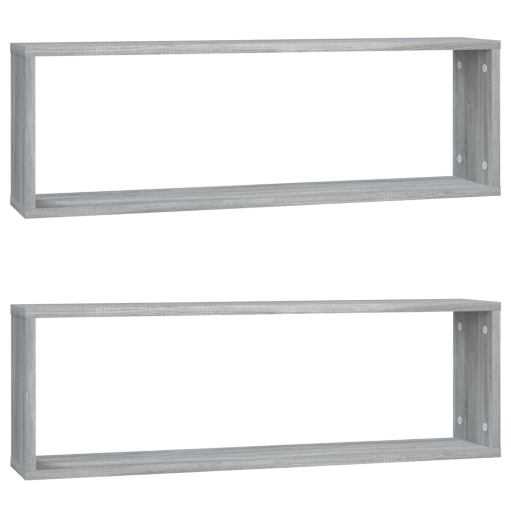 Wall Cube Shelves 2 pcs Grey Sonoma 80x15x26.5 cm Engineered Wood