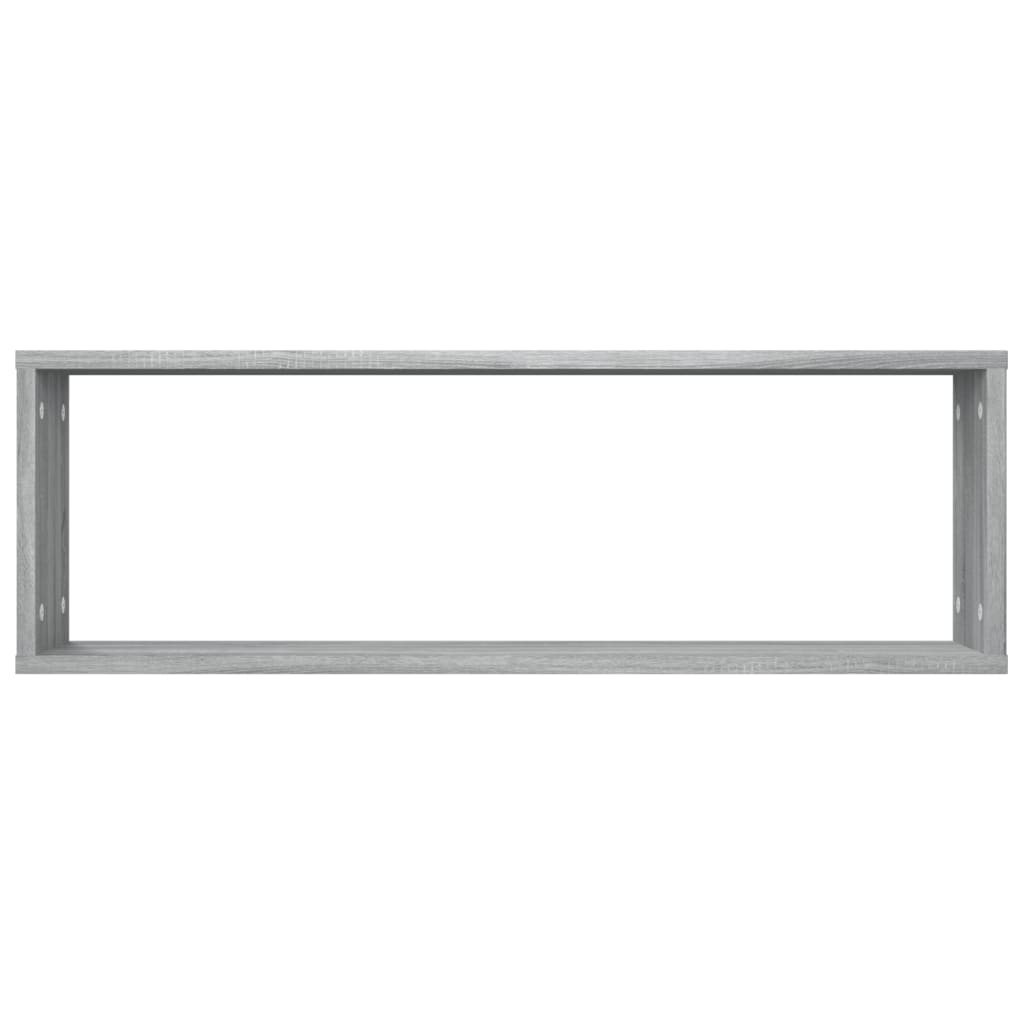 Wall Cube Shelves 2 pcs Grey Sonoma 80x15x26.5 cm Engineered Wood