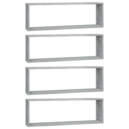 Wall Cube Shelves 4 pcs Grey Sonoma 80x15x26.5 cm Engineered Wood