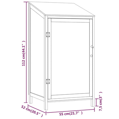 Garden Shed Anthracite 55x52x112 cm Solid Wood Fir