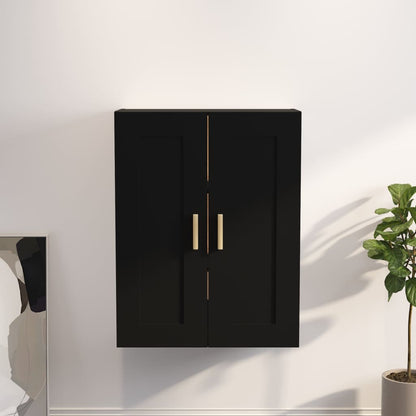 Wall Cabinet Black 69.5x32.5x90 cm Engineered Wood