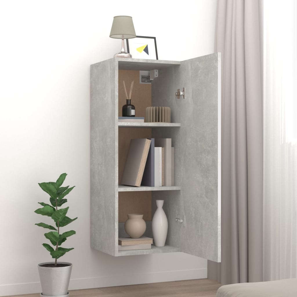 Wall Cabinet Concrete Grey 34.5x34x90 cm Engineered Wood