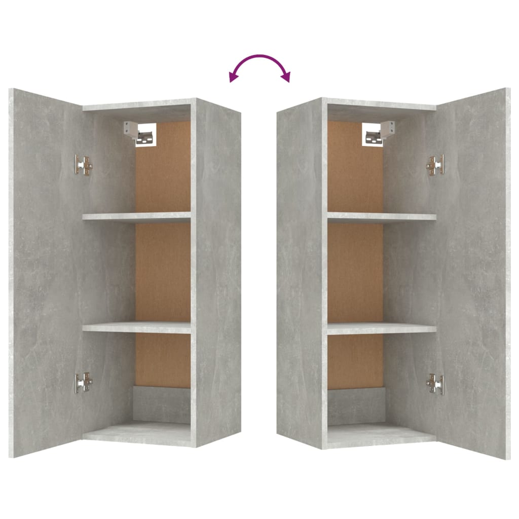 Wall Cabinet Concrete Grey 34.5x34x90 cm Engineered Wood