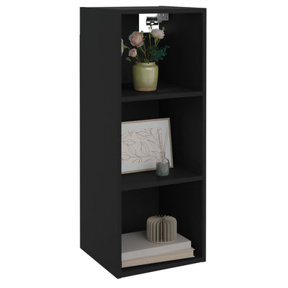 Wall Cabinet Black 34.5x32.5x90 cm Engineered Wood