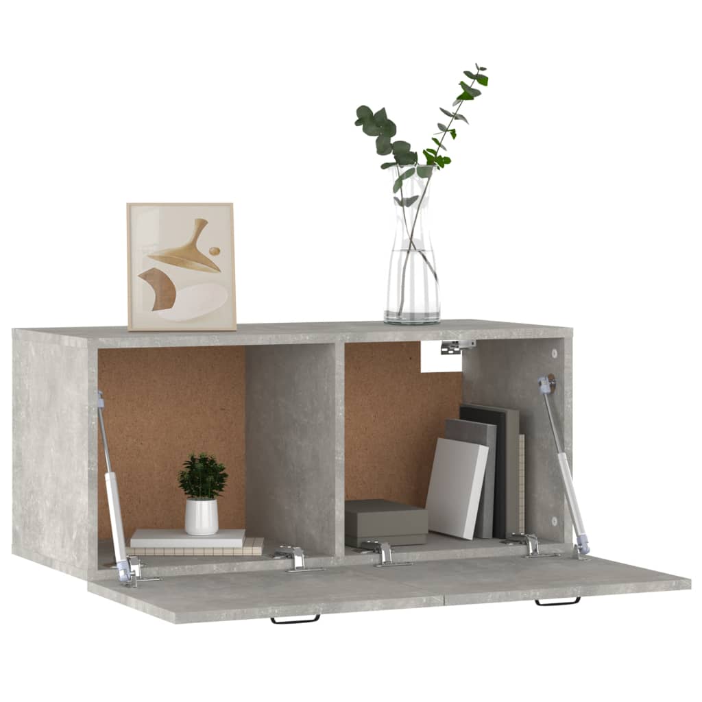 Wall Cabinet Concrete Grey 80x36.5x35 cm Engineered Wood