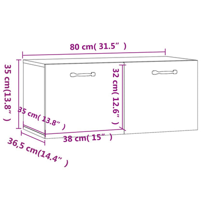 Wall Cabinet Concrete Grey 80x36.5x35 cm Engineered Wood