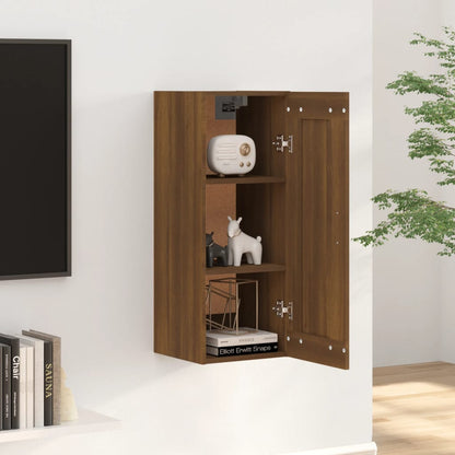 Wall Cabinet Brown Oak 35x34x90 cm Engineered Wood