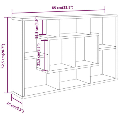 Wall Shelf Grey Sonoma 85x16x52.5 cm Engineered Wood