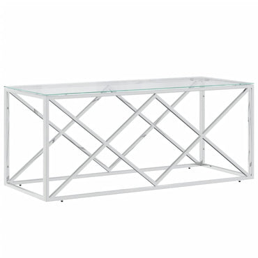 Coffee Table 110x45x45 cm Stainless Steel and Glass