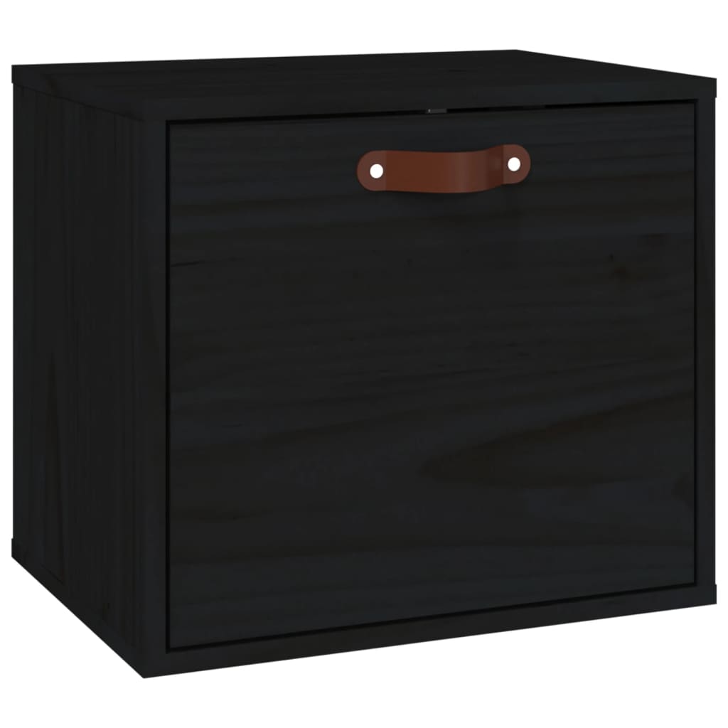 Wall Cabinet Black 40x30x35 cm Solid Wood Pine