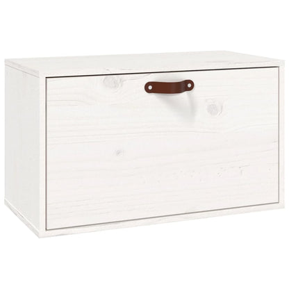 Wall Cabinet White 60x30x35 cm Solid Wood Pine