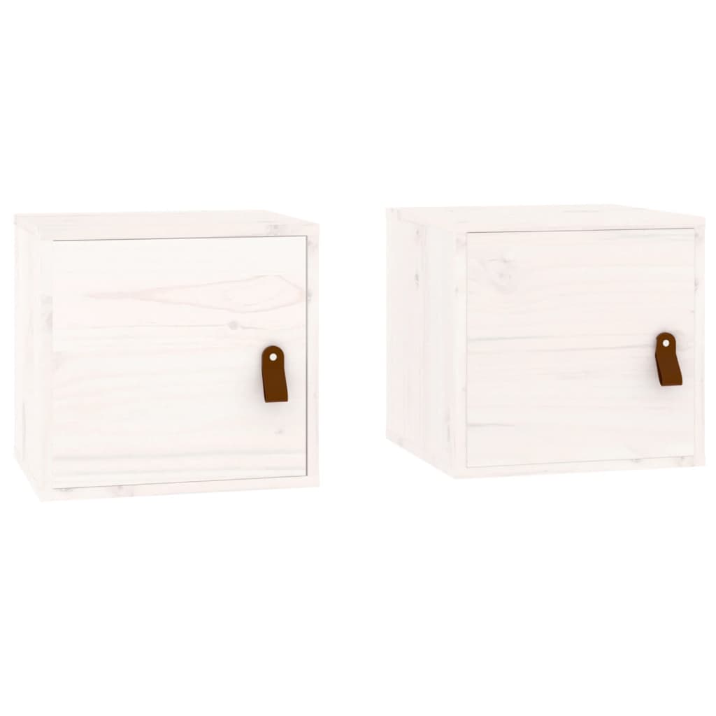 Wall Cabinets 2 pcs White 31.5x30x30 cm Solid Wood Pine