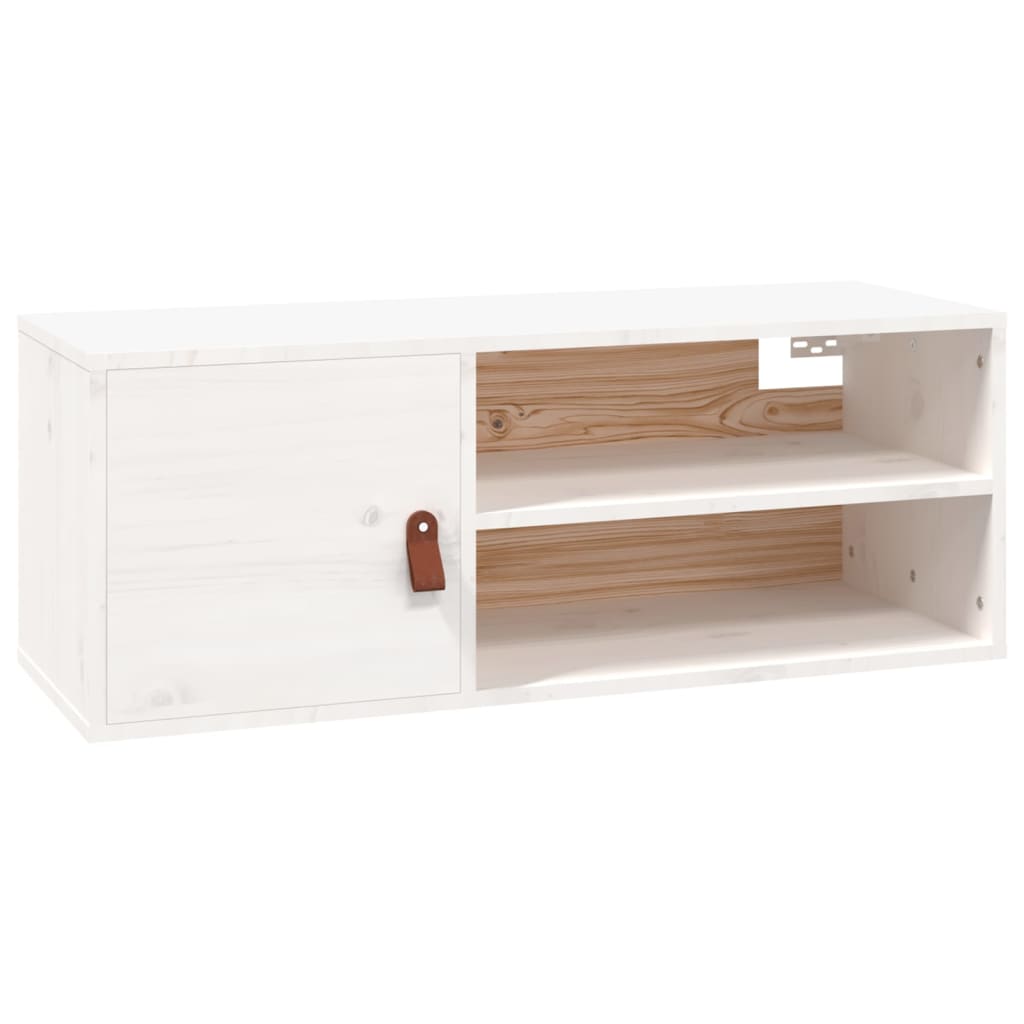 Wall Cabinet White 80x30x30 cm Solid Wood Pine