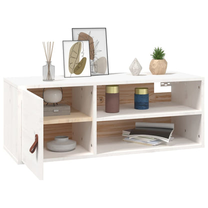 Wall Cabinet White 80x30x30 cm Solid Wood Pine