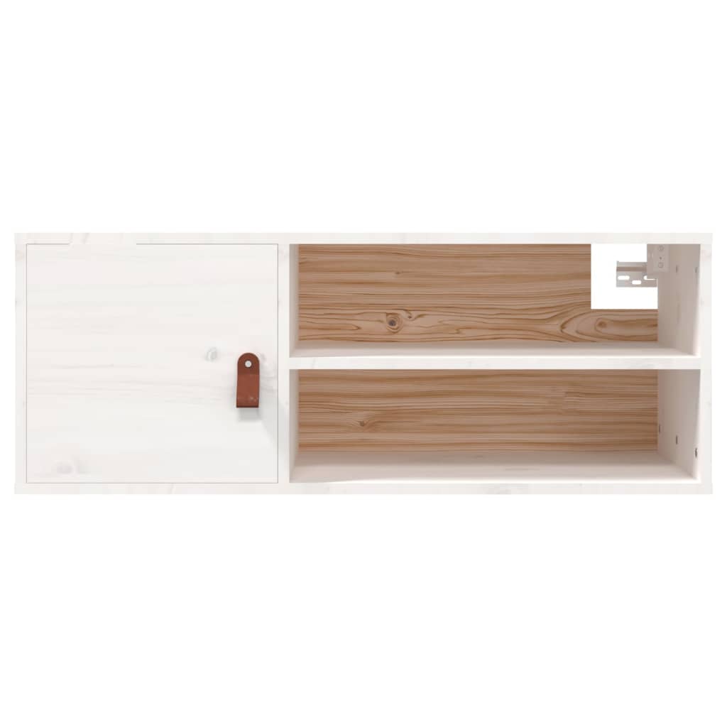 Wall Cabinet White 80x30x30 cm Solid Wood Pine