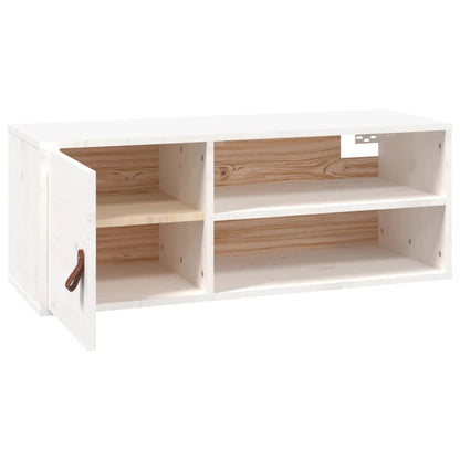 Wall Cabinet White 80x30x30 cm Solid Wood Pine