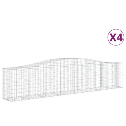 Arched Gabion Baskets 4 pcs 400x50x80/100 cm Galvanised Iron