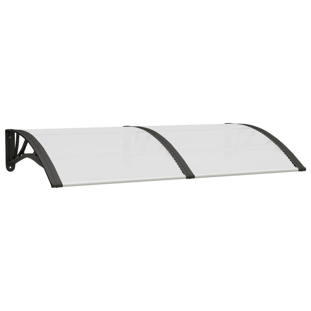 Door Canopy Black and Transparent 150x75 cm Polycarbonate