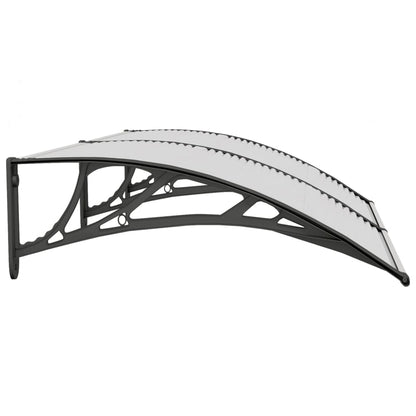 Door Canopy Black and Transparent 150x75 cm Polycarbonate