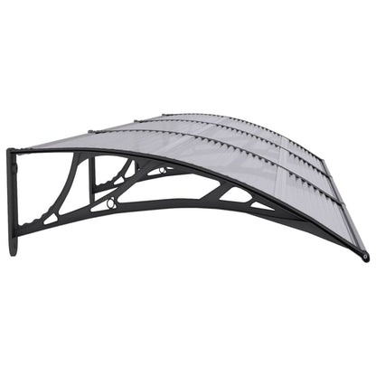 Door Canopy Black and Transparent 300x80 cm Polycarbonate