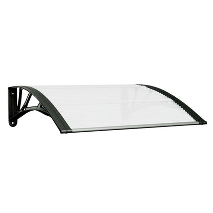 Door Canopy Black and Transparent 80x75 cm Polycarbonate