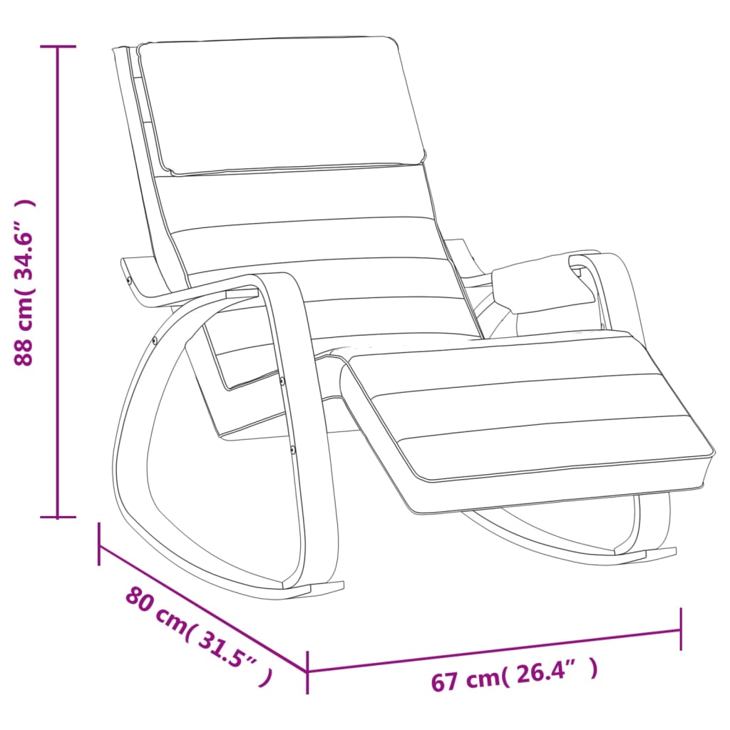 Rocking Chair Black Fabric