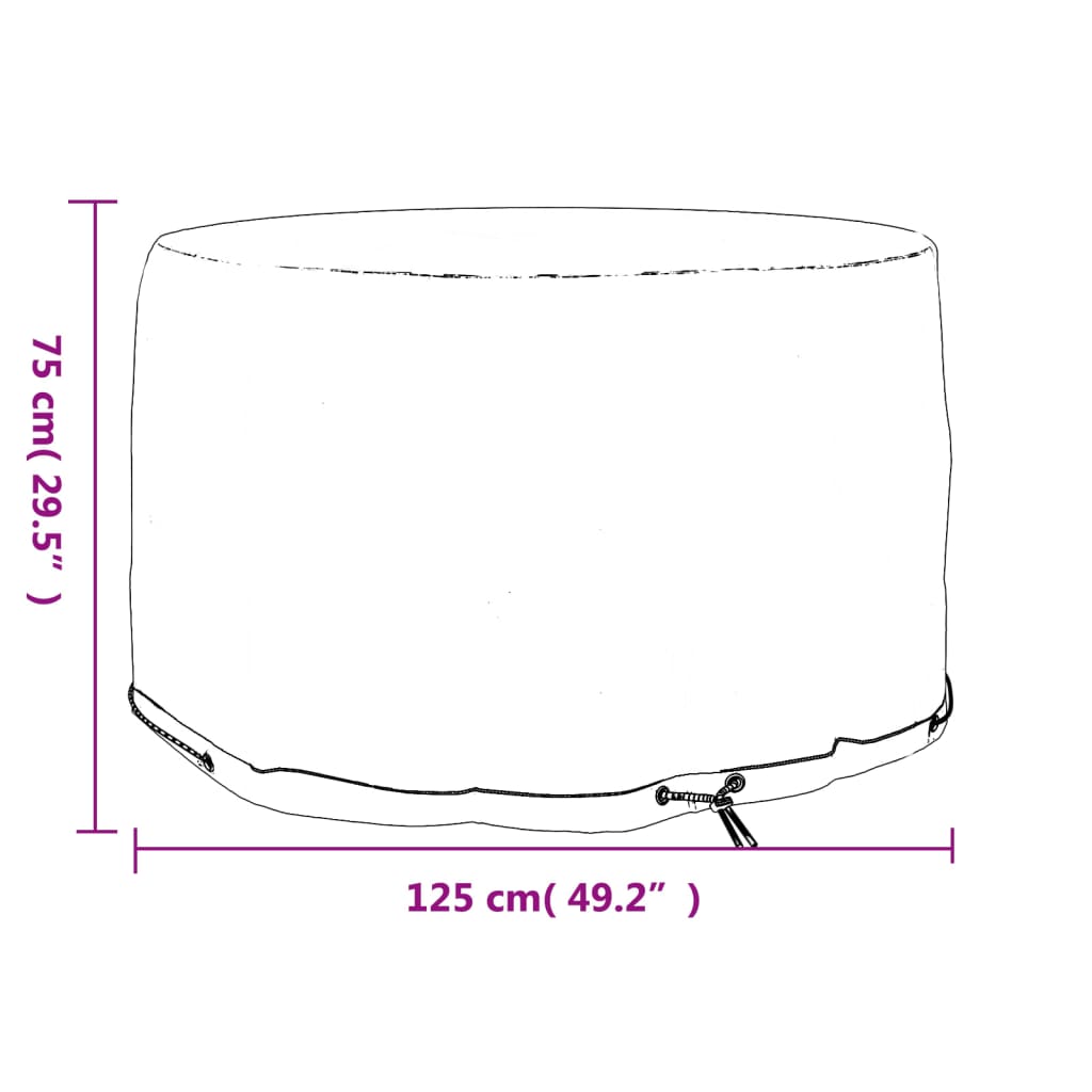 Garden Furniture Cover 6 Eyelets Ø125x75 cm Round