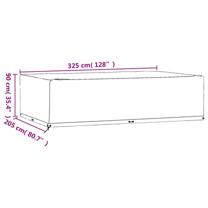 Garden Furniture Cover 16 Eyelets 325x205x90 cm Rectangular