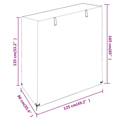 Swing Bench Cover 8 Eyelets 125x90x135/165 cm Polyethylene