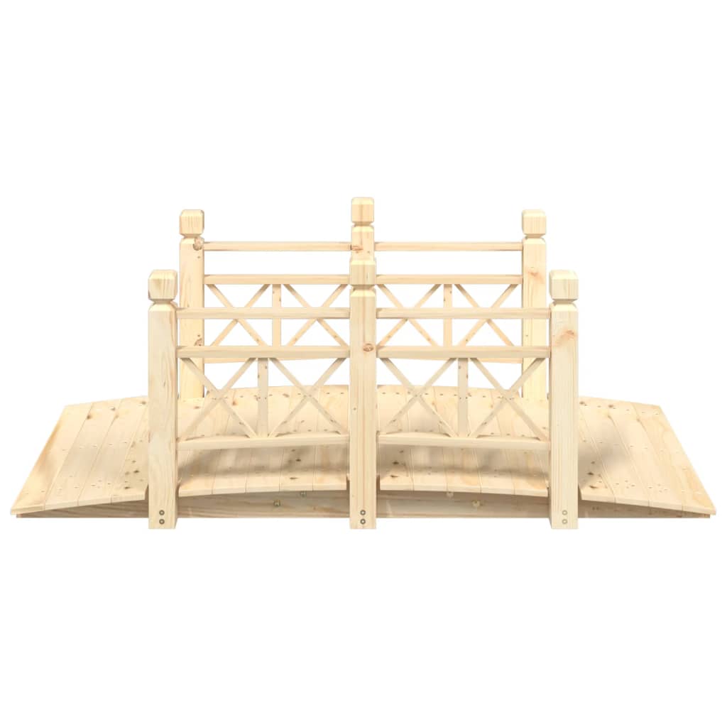 Garden Bridge with Railings 150x67x56cm Solid Wood Spruce