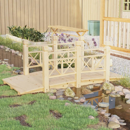 Garden Bridge with Railings 150x67x56cm Solid Wood Spruce