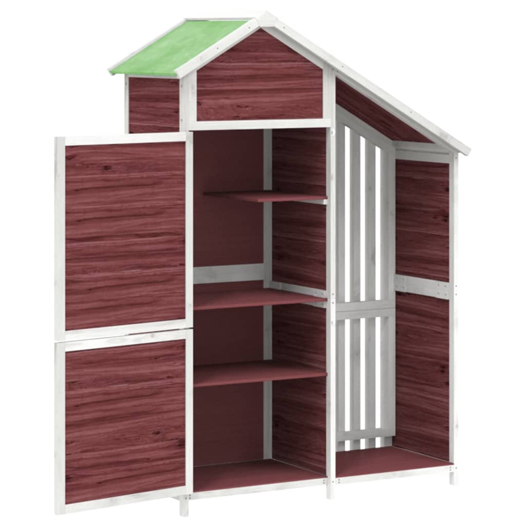 Garden Tool Shed Mocha 120x53.5x170 cm Solid Wood Pine