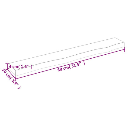 Wall Shelf 80x10x4 cm Untreated Solid Wood Oak