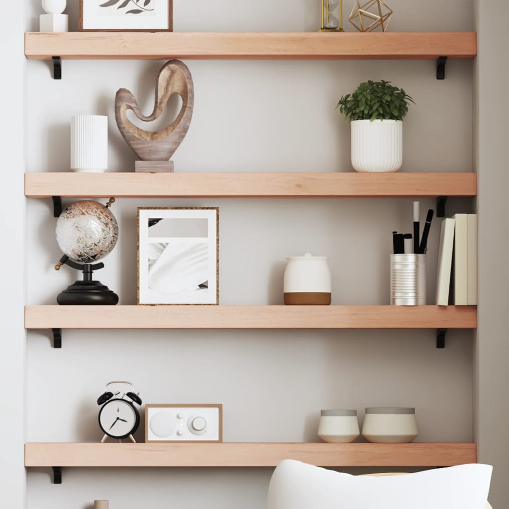 Wall Shelf 80x10x6 cm Untreated Solid Wood Oak