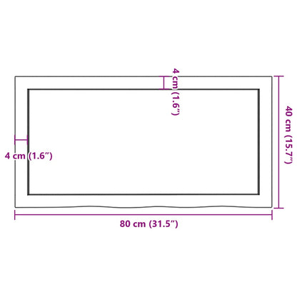 Wall Shelf 80x40x(2-4) cm Untreated Solid Wood Oak