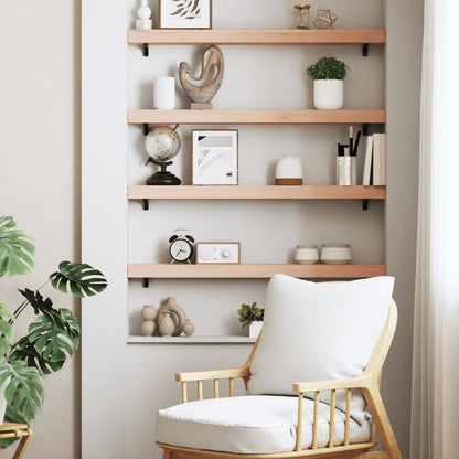 Wall Shelf 100x10x6 cm Untreated Solid Wood Oak