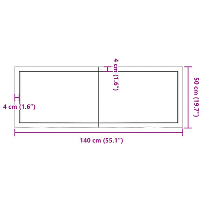 Wall Shelf 140x50x(2-4) cm Untreated Solid Wood Oak