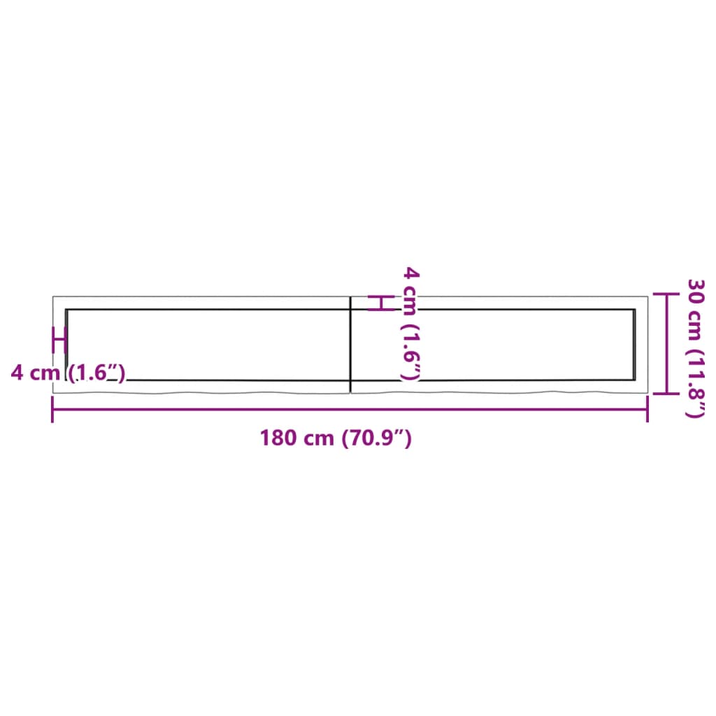 Wall Shelf 180x30x(2-6) cm Untreated Solid Wood Oak