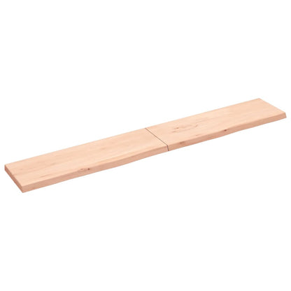 Wall Shelf 200x30x(2-4) cm Untreated Solid Wood Oak