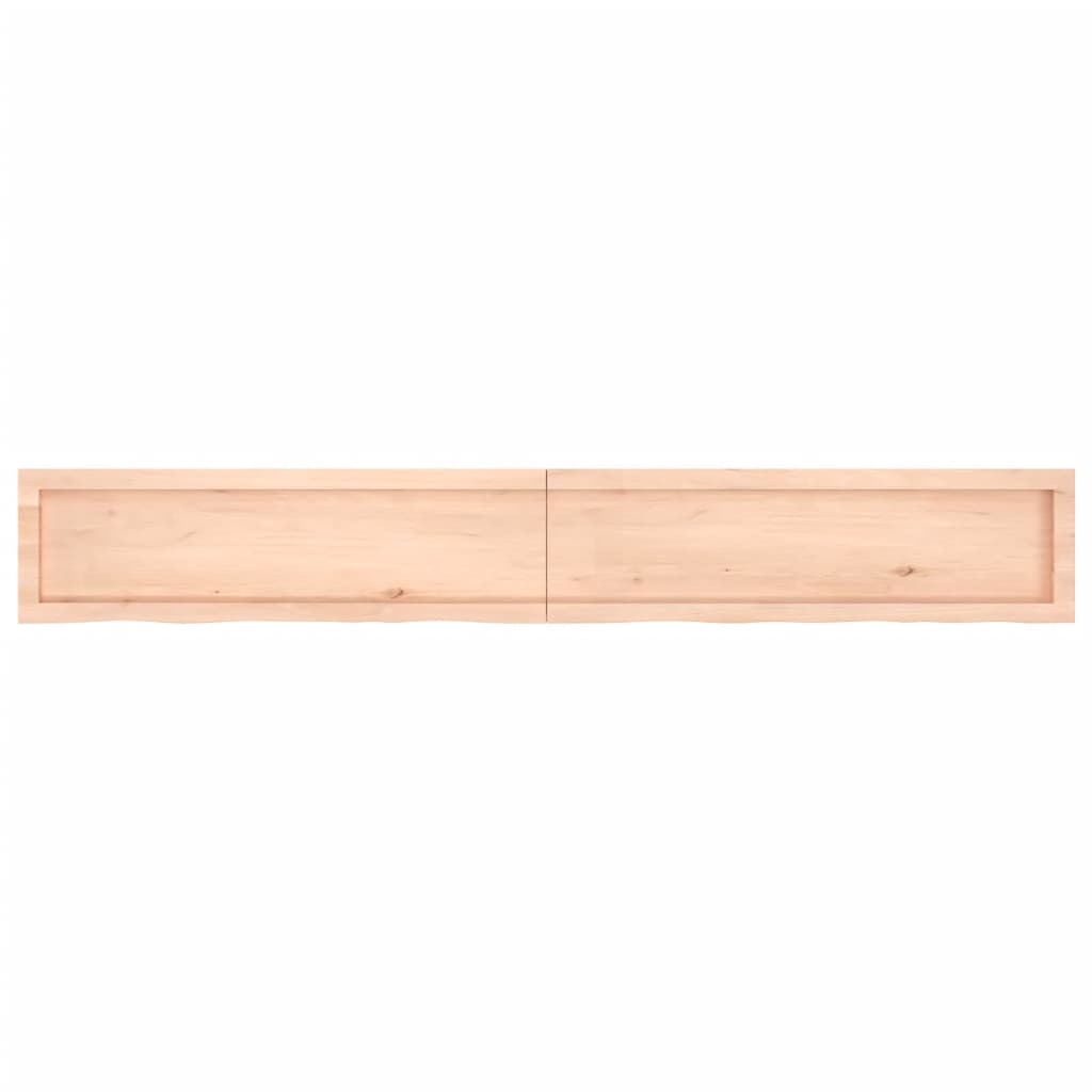 Wall Shelf 200x30x(2-4) cm Untreated Solid Wood Oak