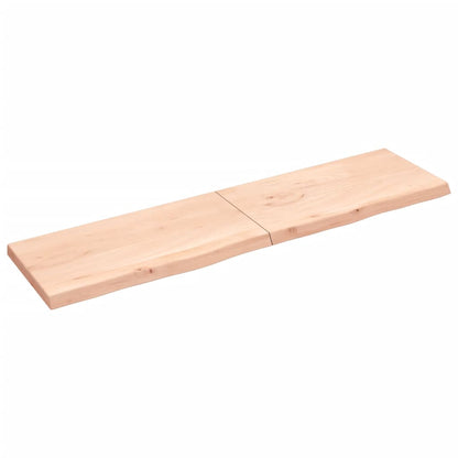 Wall Shelf 200x50x(2-6) cm Untreated Solid Wood Oak