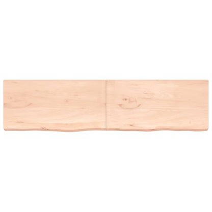 Wall Shelf 200x50x(2-6) cm Untreated Solid Wood Oak