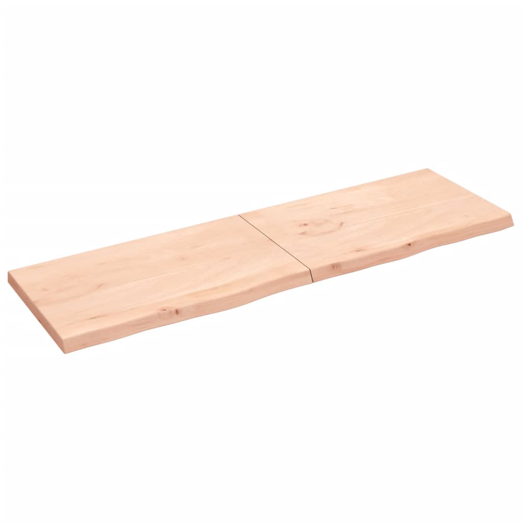 Wall Shelf 200x60x(2-6) cm Untreated Solid Wood Oak