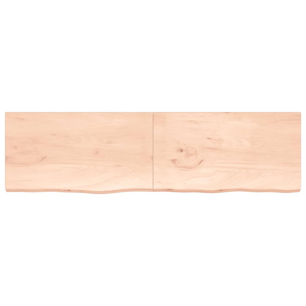 Wall Shelf 220x60x(2-4) cm Untreated Solid Wood Oak