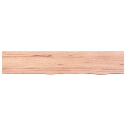 Wall Shelf Light Brown 100x20x4 cm Treated Solid Wood Oak